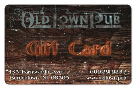 old town pub logo on a wood board background